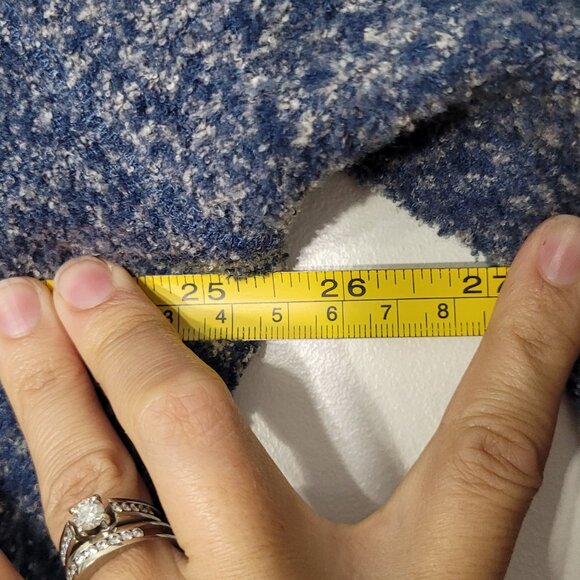 R&R Cozy Blue Fleece Collar Soft Comfy Button Down Cardigan Cottagecore Sweater - Picture 10 of 11